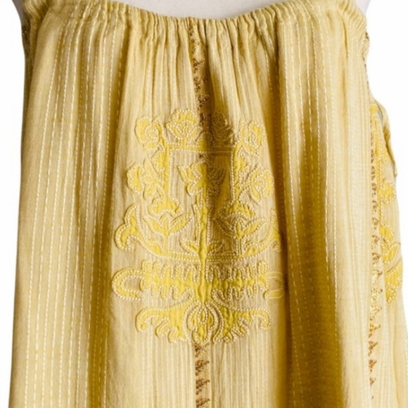 NWT Zara * Embroidered Maxi Long Dress Yellow - Picture 11 of 11